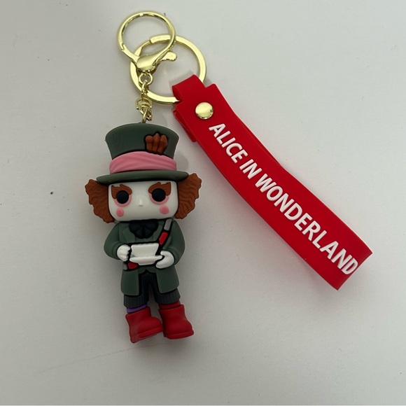 Alice In Wonderland Mad Hatter 3D Silicone Keychain NWT - Picture 7 of 14